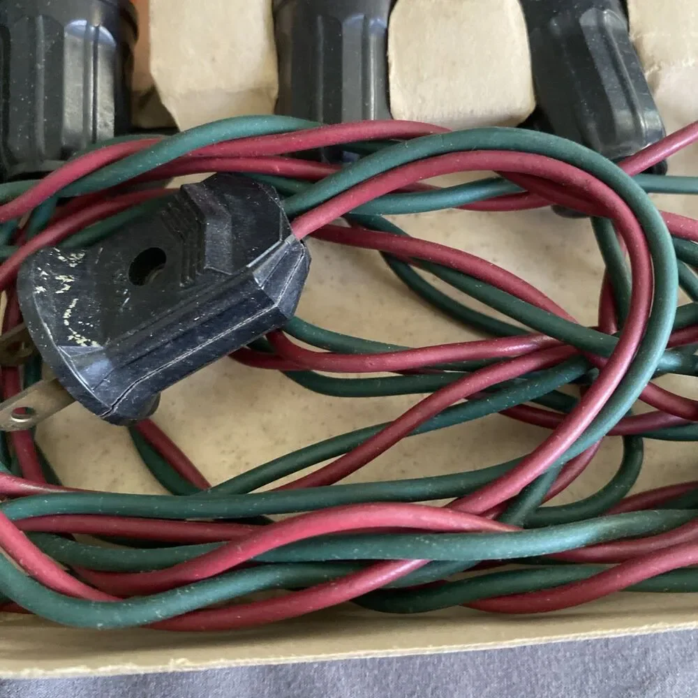 Vintage 2 Wire Christmas Tree Light Strand C-9 Sears-Roebuck Original Box